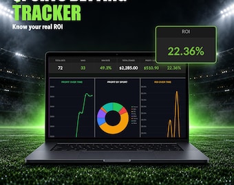 Sports Betting Tracker Spreadsheet | Excel and Google Sheets | Profit, ROI, Bankroll Dashboard | Instant Download