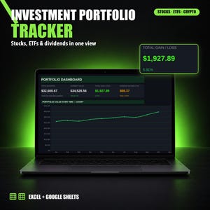 投資ポートフォリオトラッカーExcelスプレッドシート｜株式＆ETFトラッカー｜配当ダッシュボード｜Googleスプレッドシートテンプレート