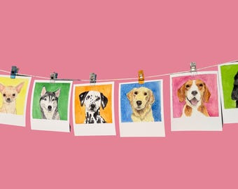 ポラロイド犬のプリント