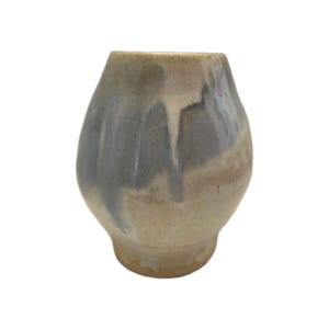 Handmade Studio Pottery Vase 5" Artist Signed Square M V Chop Mark Glaze