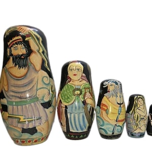 MFA Boston Greek Gods Nesting Dolls Vintage 1995 Russian Matryoshka Set 5