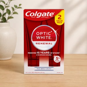 Colgate Optic White Renewal Series Toothpaste, 2 Value Pack, 5% Hydrogen Peroxide, Enamel Safe