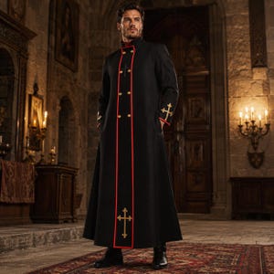 Mens Medieval Monk Robe, Priest Cosplay Halloween Costume