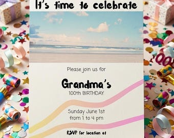 Birthday Invitation Customizable Woman Party Template BP152