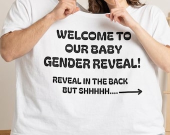 Baby Gender Reveal Party T-shirt | Signable Front and Back