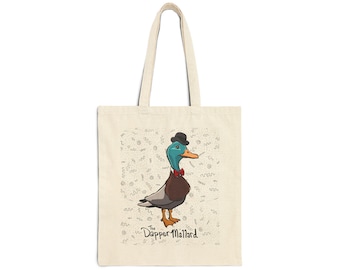 The Dapper Mallard | Tote Bag | Hand-Illustrated Cotton Canvas Cottagecore Bag