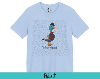 The Dapper Mallard | Hand-Illustrated T-Shirt | Whimsical Bird Graphic Tee