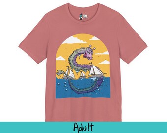 Aquatic Encounter Sea Monster Tee | Whimsical Ocean Fantasy Nautical Shirt