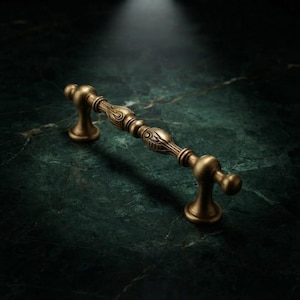 Tirador de armario de latón macizo fundido tallado a mano, tirador de cajón antiguo, herrajes de lujo para muebles.