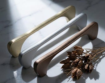 Modern Cabinet Handles, Kitchen Cabinet Pulls, Metal Drawer Pulls, Cabinet Hardware, Furniture Handles, Matte Bronze, Matte Gold, Inox