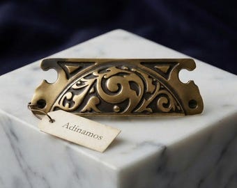 Cast Brass Cabinet Pull 64mm SPQR Roman Handle, Antique Drawer Pull, Luxury Hardware