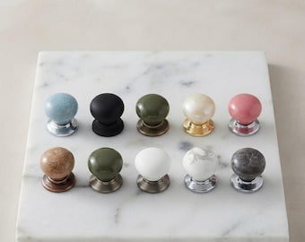 Ceramic Cabinet Knob, Porcelain Drawer Pull, Single Hole Farmhouse Hardware