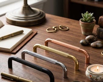 Luxury Knurled Cabinet Pull Handle, Modern Aluminum Drawer Handle, Black Gold Silver Rose Gold Kitchen Cabinet Hardware