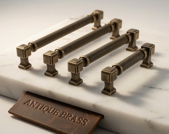 Knurled Cabinet Pull | Modern Cabinet Handle | Kitchen Drawer Pull | Solid Metal Furniture Hardware | Dresser Wardrobe Handle