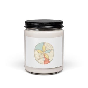 Coastal Sand Dollar Candle, Soy Jar | Ocean Aesthetic, Beachy Pastel Scent