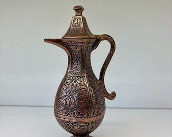 Jarra de cobre chapado, jarra tradicional turca