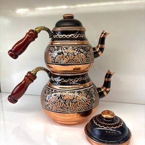 Copper HandMade Traditional Original Turkish Teapot Size: 3 Big Size