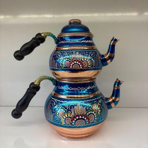 Copper HandMade Traditional Original Turkish Teapot Size: 3 Big Size