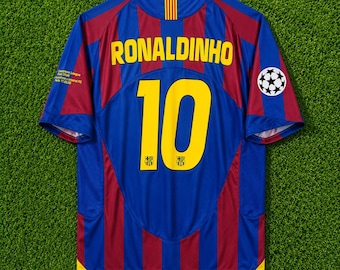 Retro Barcelona Ronaldinho #10 Long Sleeve Football Jersey - Etsy
