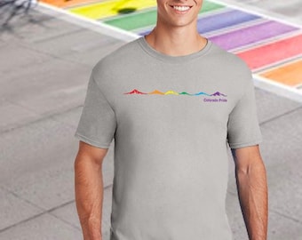 Mountain Pride. Denver Pride Silver T-shirt