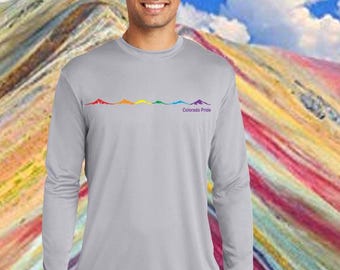 Mountain Pride. Denver Pride Silver Long Sleeve T-shirt