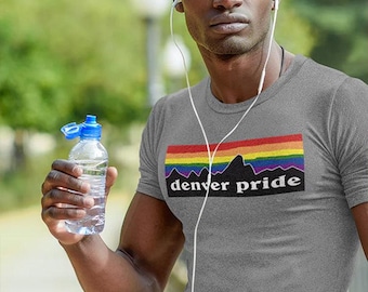 Denver Pride Unisex Softstyle T-Shirt | Heather Sport Grey, Charcoal, and Heather Dark Gray, Up to size 5XL