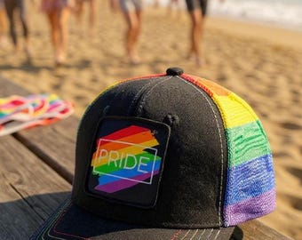 Gorra de camionero Rainbow Pride, ajustable