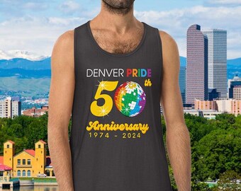 Denver Pride 2024, 50th Anniversary. Unisex premium tank top
