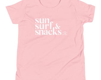 Sol, surf y snacks - Camiseta de manga corta para jóvenes