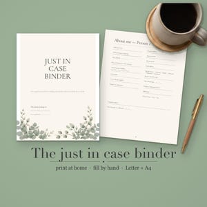 Carpeta imprimible "Por si acaso" / Planificador de escenarios hipotéticos y organizador de documentos importantes (PDF)
