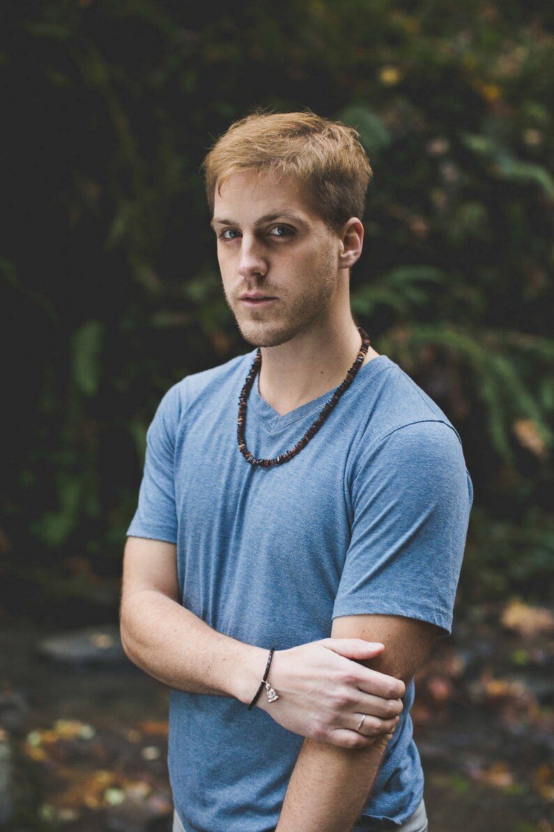 Men's Necklace Shell Necklace for Men Black Sands Etsy