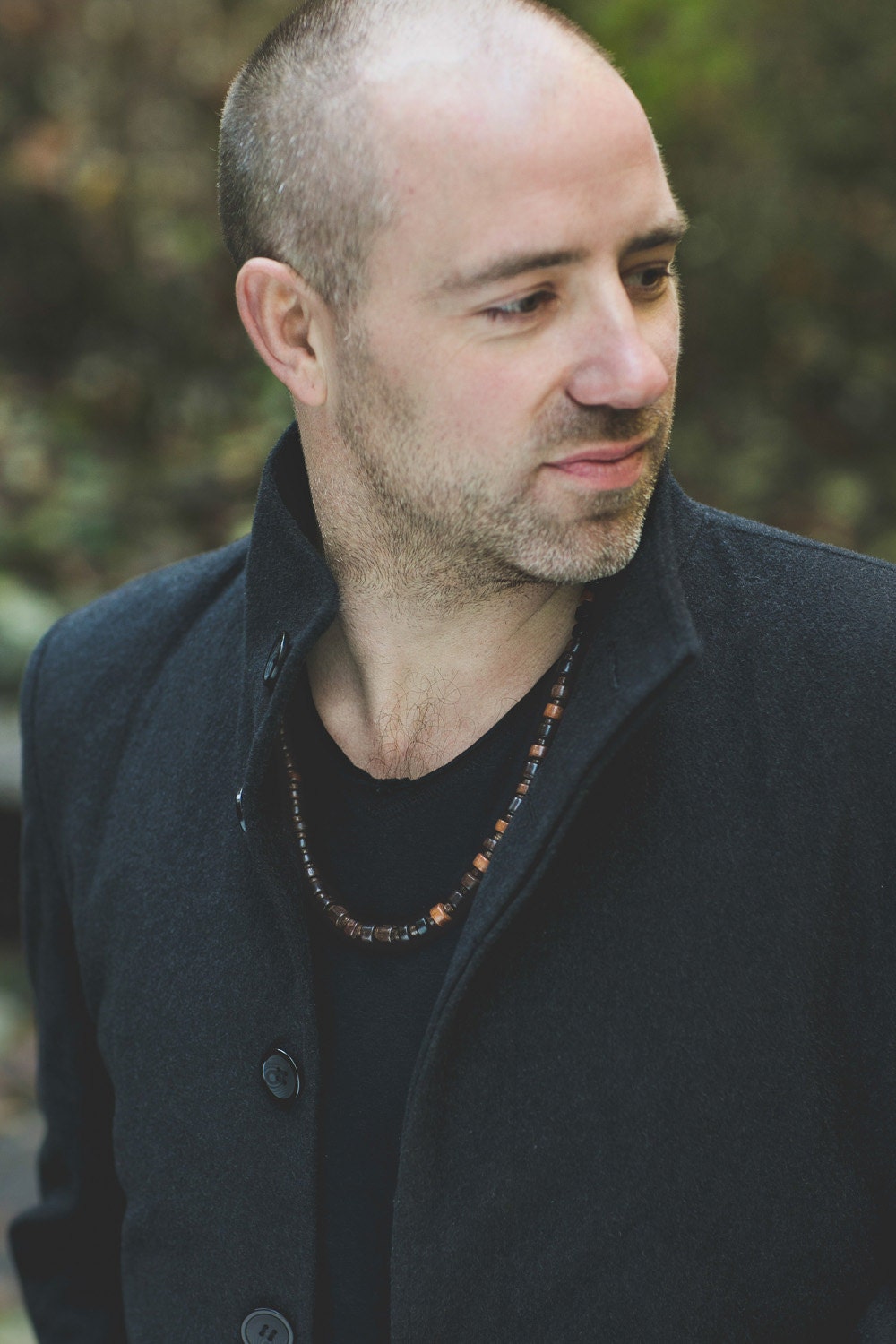 Men's Jewelry Wood Bead Men's Necklace Handmade From Mabolo Wood and