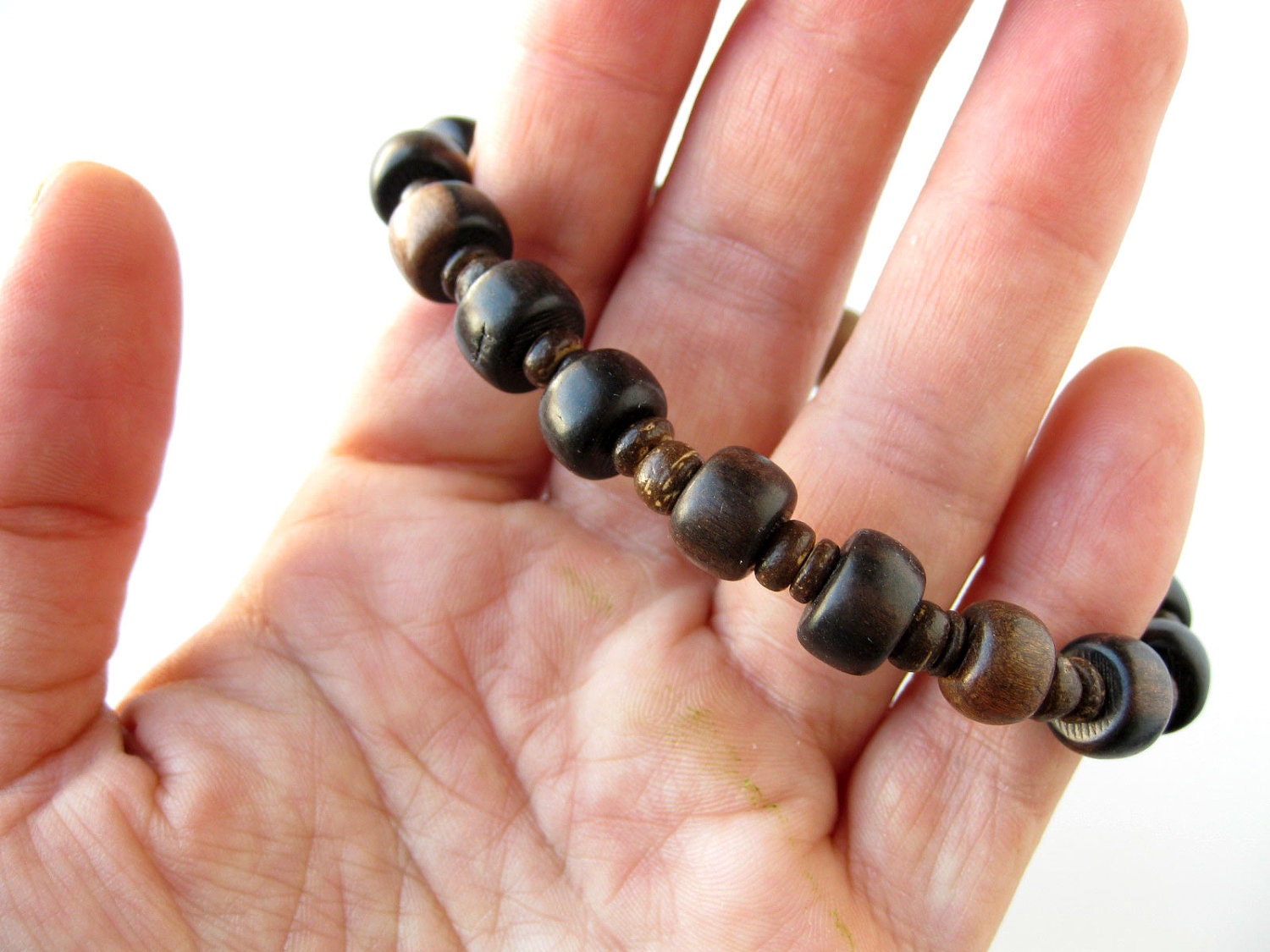 Wood Bead Bracelet for Men Mens Jewelry Wooden Stutter - Etsy