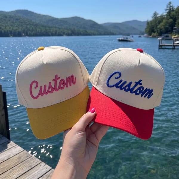 Custom 3D Puff Embroidered Hat: Personalized Two Tone Baseball Cap