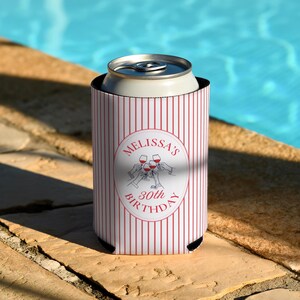 Personalized Koozie, Custom Birthday Can Cooler, 21st Birthday Gifts, Adult Goodie Bag Ideas image 11
