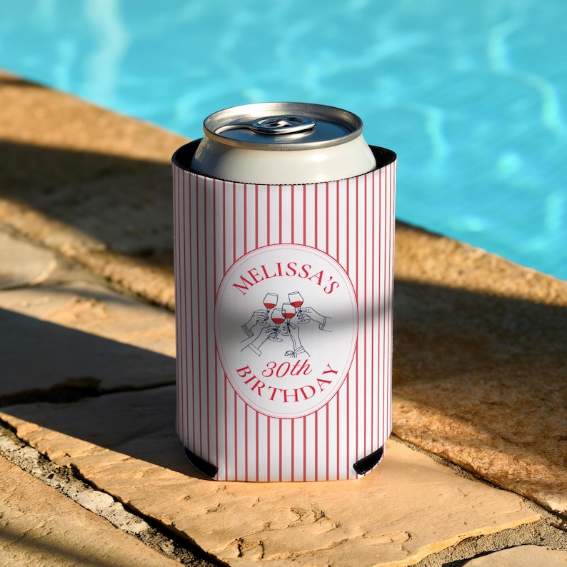 Personalized Koozie, Custom Birthday Can Cooler, 21st Birthday Gifts, Adult Goodie Bag Ideas image 11