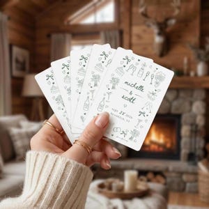 Baraja de cartas personalizada para bodas, baraja con los nombres de la pareja, detalle original para despedida de soltera, regalo de compromiso