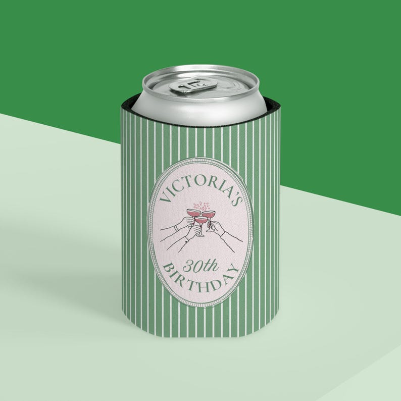 Personalized Koozie, Custom Birthday Can Cooler, 21st Birthday Gifts, Adult Goodie Bag Ideas image 8