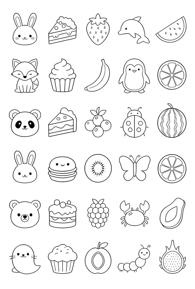 3 Pages Coloring Book for Kids Easy Coloring Page (Digital Download) image 3