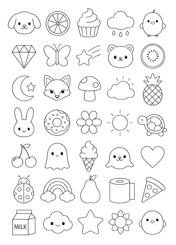 3 Pages Coloring Book for Kids Easy Coloring Page (Digital Download)