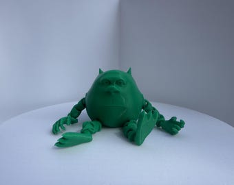 Sullowski Articulated Creature Figure | 3D Printed Flexi Fidget Toy | Poseable Desk Pet | Original Character Design | Green PLA
