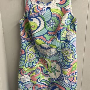 Robe sans manches Lilly Pulitzer. Couleurs pastel. Créatures marines. Taille 4. EUC. image 1