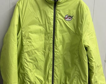 Disney’s Baby Yoda Jacket. Neon Yellow. Reverses To Gray/Baby Yoda. Size XL. NWT