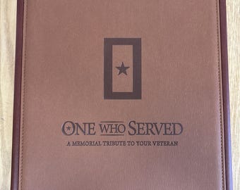 One Who Served. A Memorial Tribute To Your Veteran. Book In Box. New Never Used