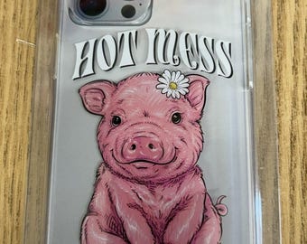 Simply Southern Phone Case. Hot Mess With Pig. Fits 12 Pro-Max.  New In Plastic