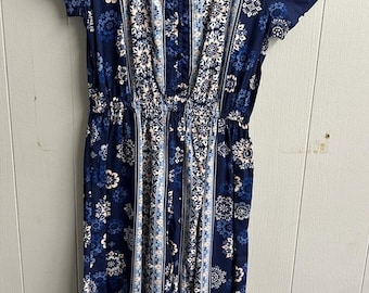 Justice Dress With Shorts.Blue and pink Paisley. Elastic neck, waist. Size 10. NWT