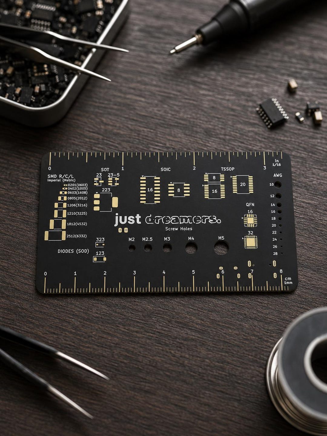 Ruler Reference Card PCB Ruler Reference Card | Engineer Gift | Maker Tool | ENIG Gold ...