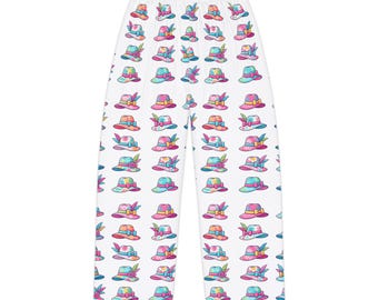 Derby Hat Pajama Pants — Womens Cute All-Over Print lounge wear