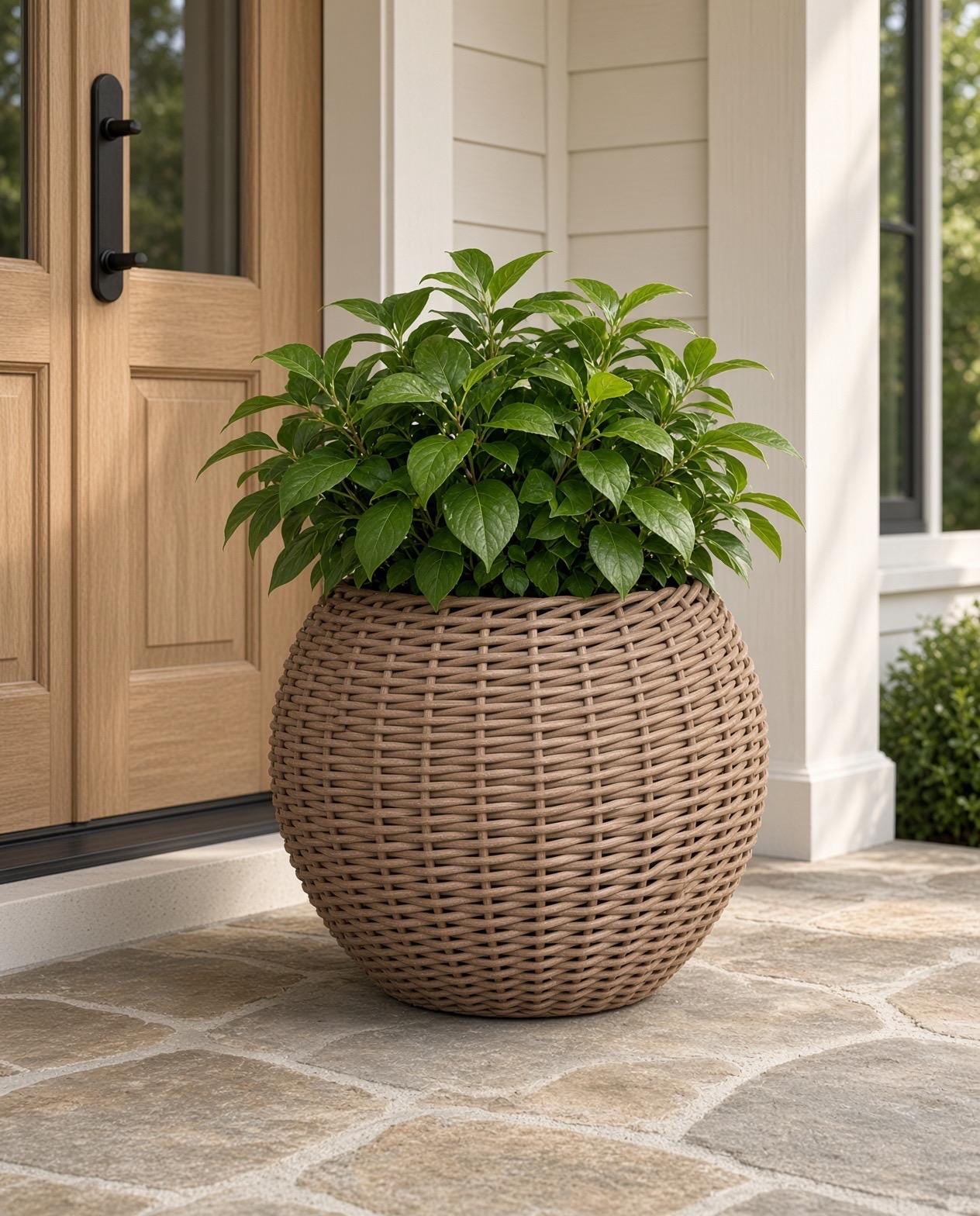 Blumentopf rattan