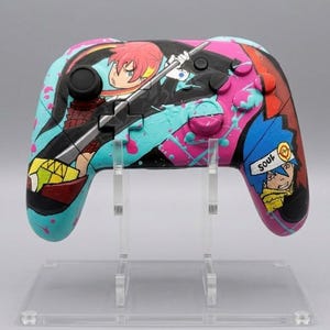 Hand Painted Soul Weapon and Meister Duo Inspired Controller Anime Art Display Piece (Acrylic Stand Included)